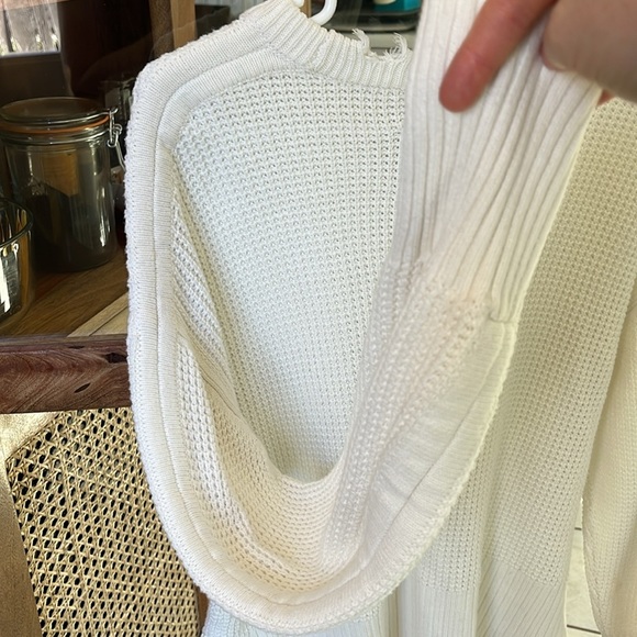 Pistola Olga Distressed Crewneck Knit Pullover Sweater | White | Size XS - Picture 7 of 8